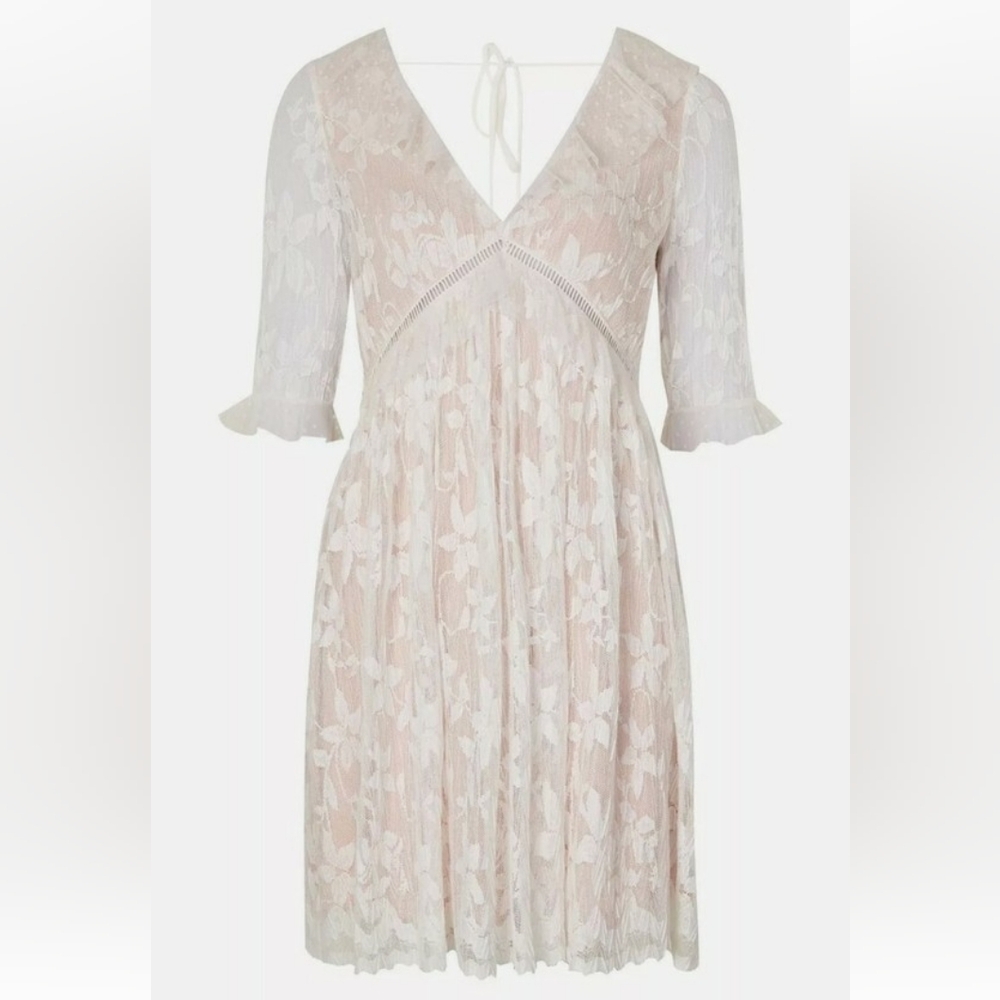 Topshop Blush and White Lace Dress